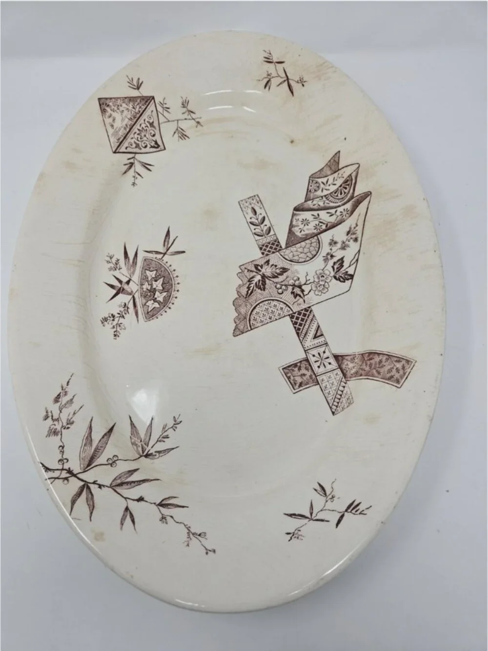 Antique 1890 Victorian Aesthetic Movement Ironstone Platter Alcock Stratford 17
